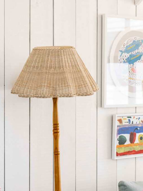 Wavy Rattan Lampshade