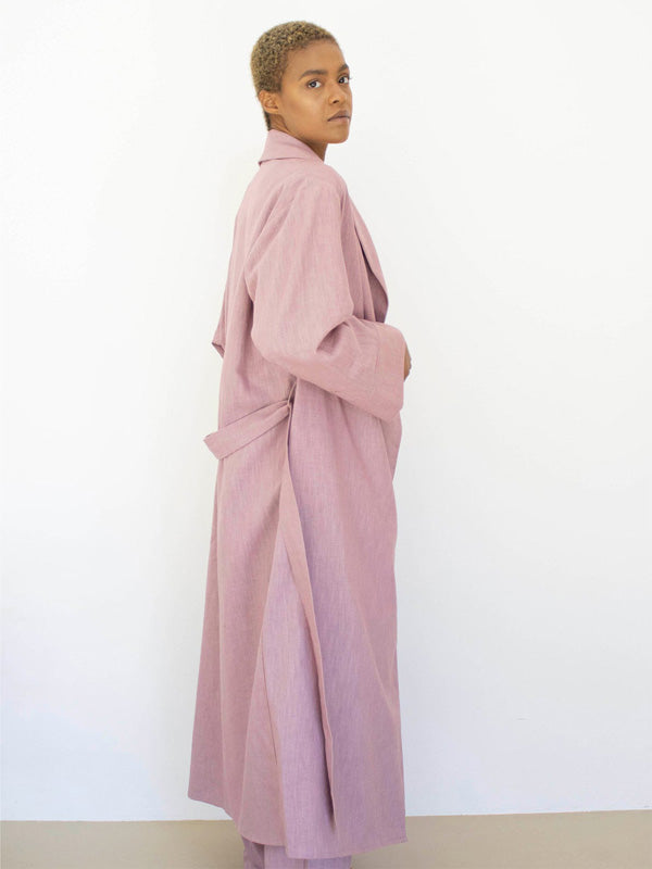 Rose Pink Linen Robe, Grace