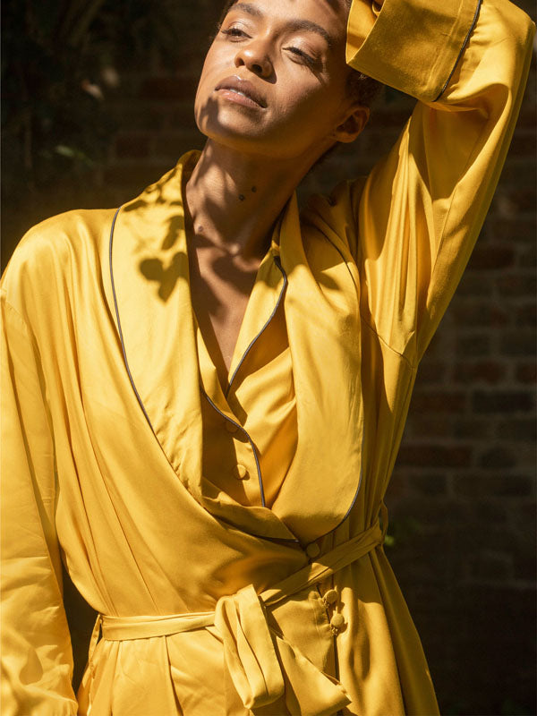 Yellow Bamboo Silk Robe, Adesoji