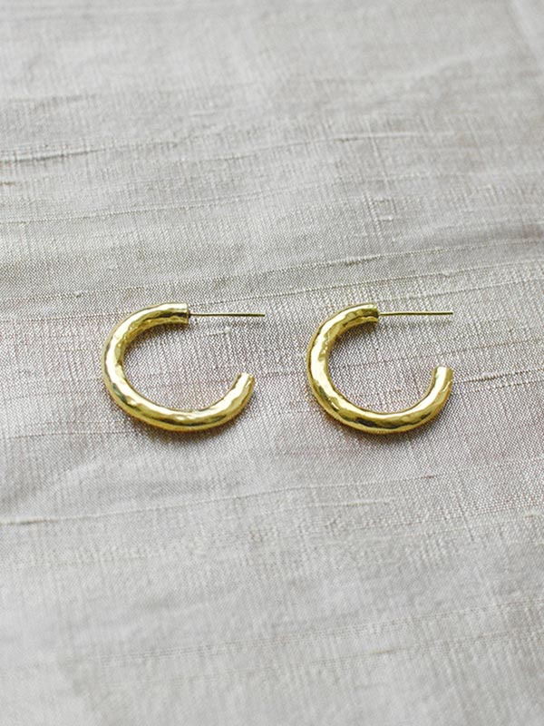 Hammered Midi Hoops