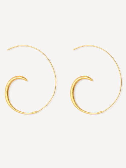 Aegina Gold Pull Through Hoop Earrings