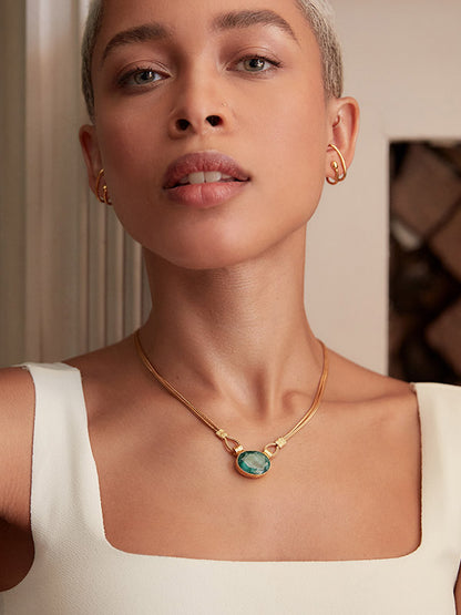 Daphne Emerald Chain Necklace