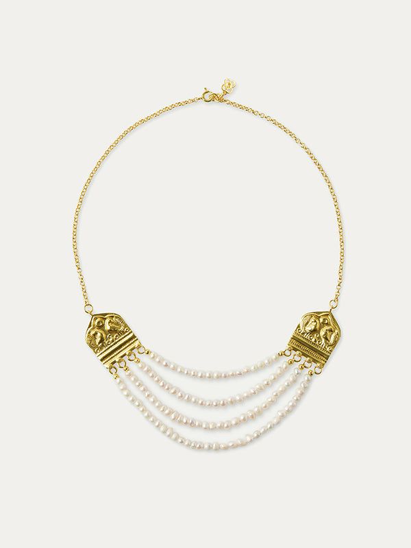Elena Pearl Statement Antique Necklace