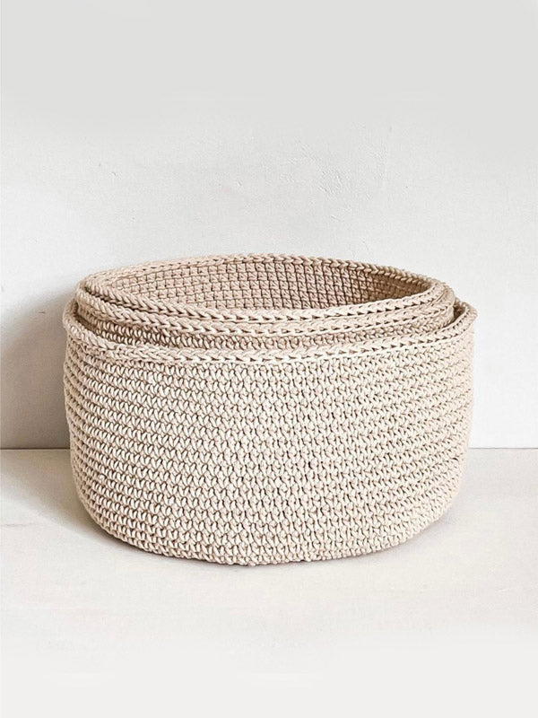 Cream Woven Storage Basket
