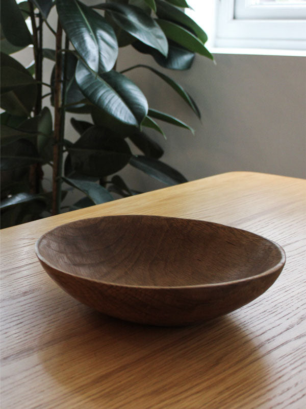 large natural wooden fruit bowl