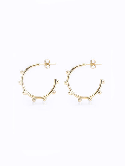 Baby Harson Brass Studded Hoops
