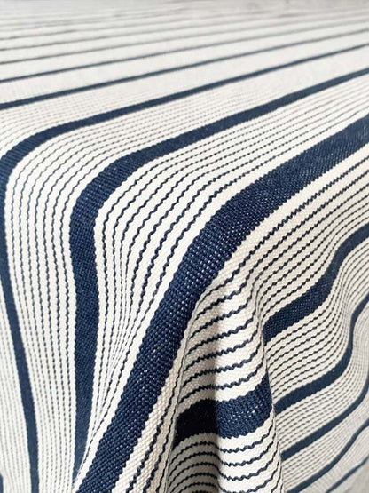 Jirappa Dark Blue Striped Tablecloth