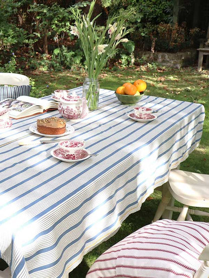 Jirrapa Sky Blue Striped Tablecloth