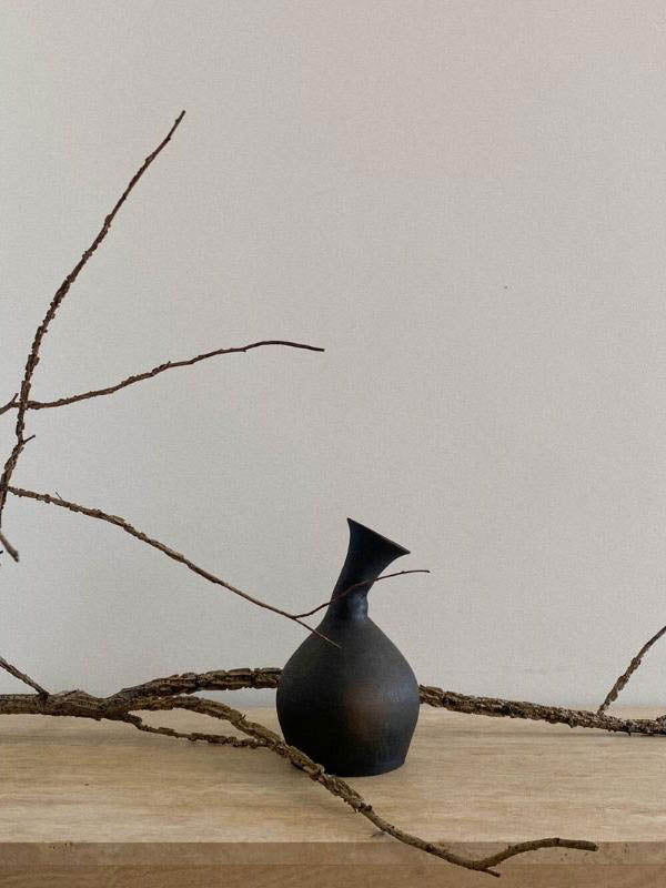 Black Ceramic Vase - Celestine Nta (medium)