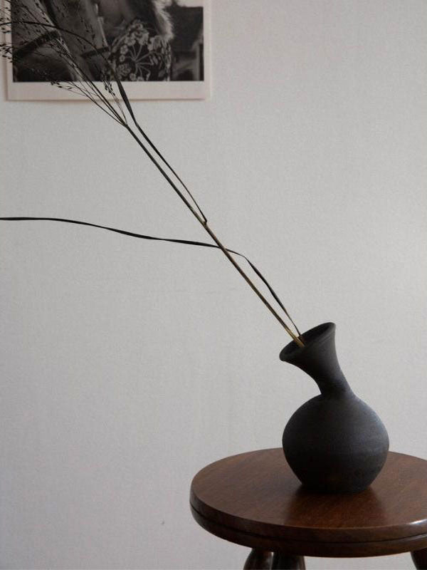 Black Ceramic Vase - Celestine Nta (medium)