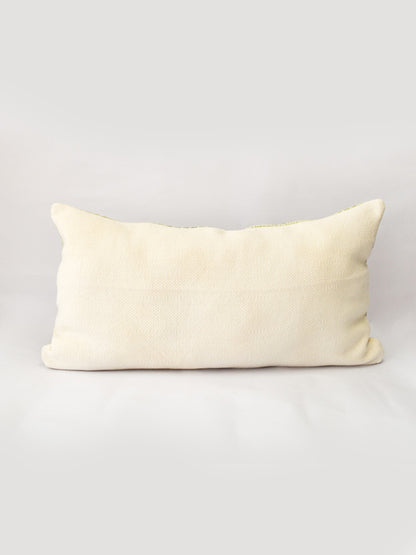 handwoven lumbar cushion cream backing