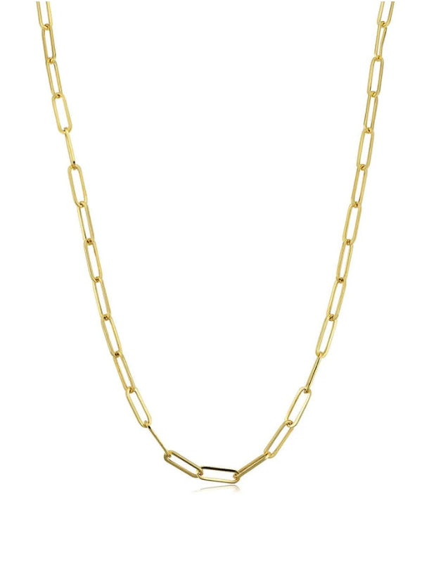 Brass Paperclip Chain Necklace