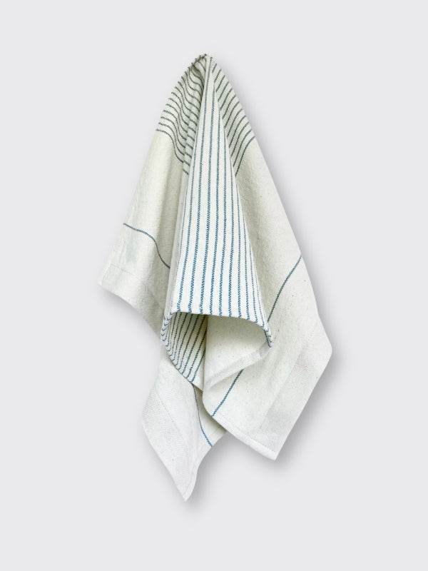 Roha Cotton Teal Striped Tea Towel