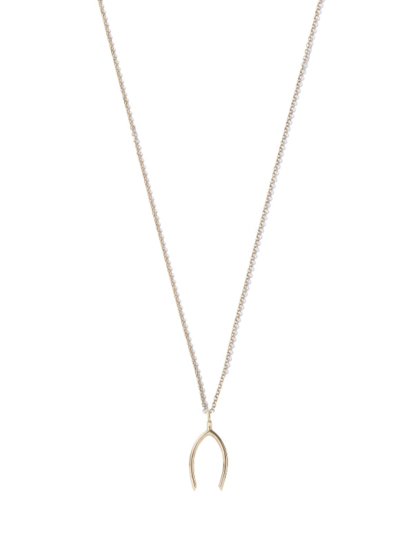 Wishbone Gold Luck Charm Necklace
