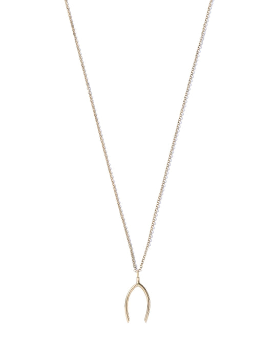 Wishbone Gold Luck Charm Necklace