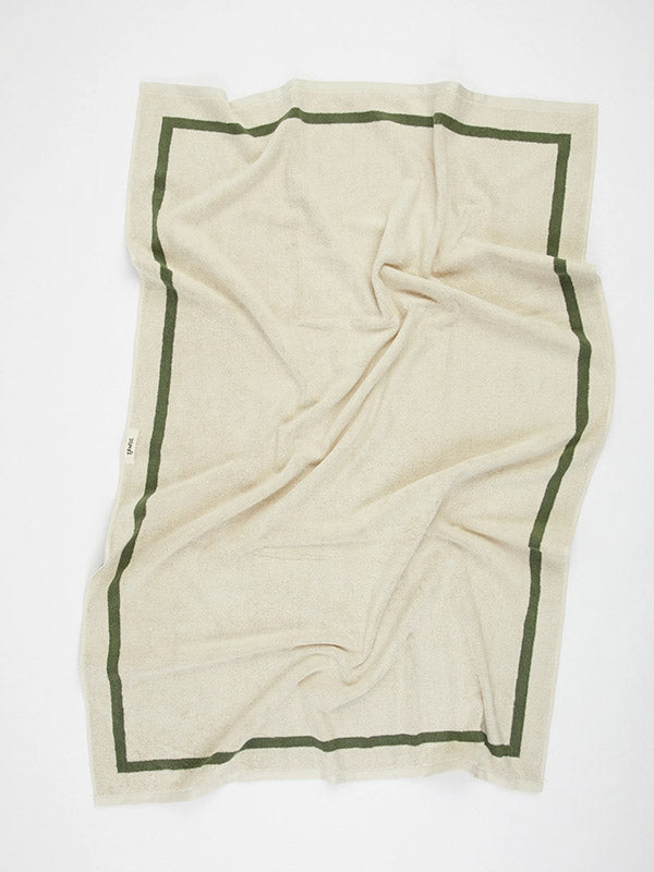 THE CLASSIC Towel - Ecru & Green