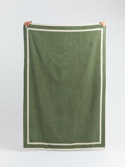 THE CLASSIC Towel - Ecru & Green