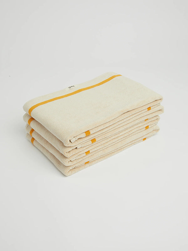 THE CLASSIC Towel - Ecru & Yellow